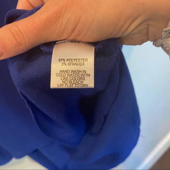 Gibson Royal Blue Long Sleeve V-Neck - Picture 7 of 10